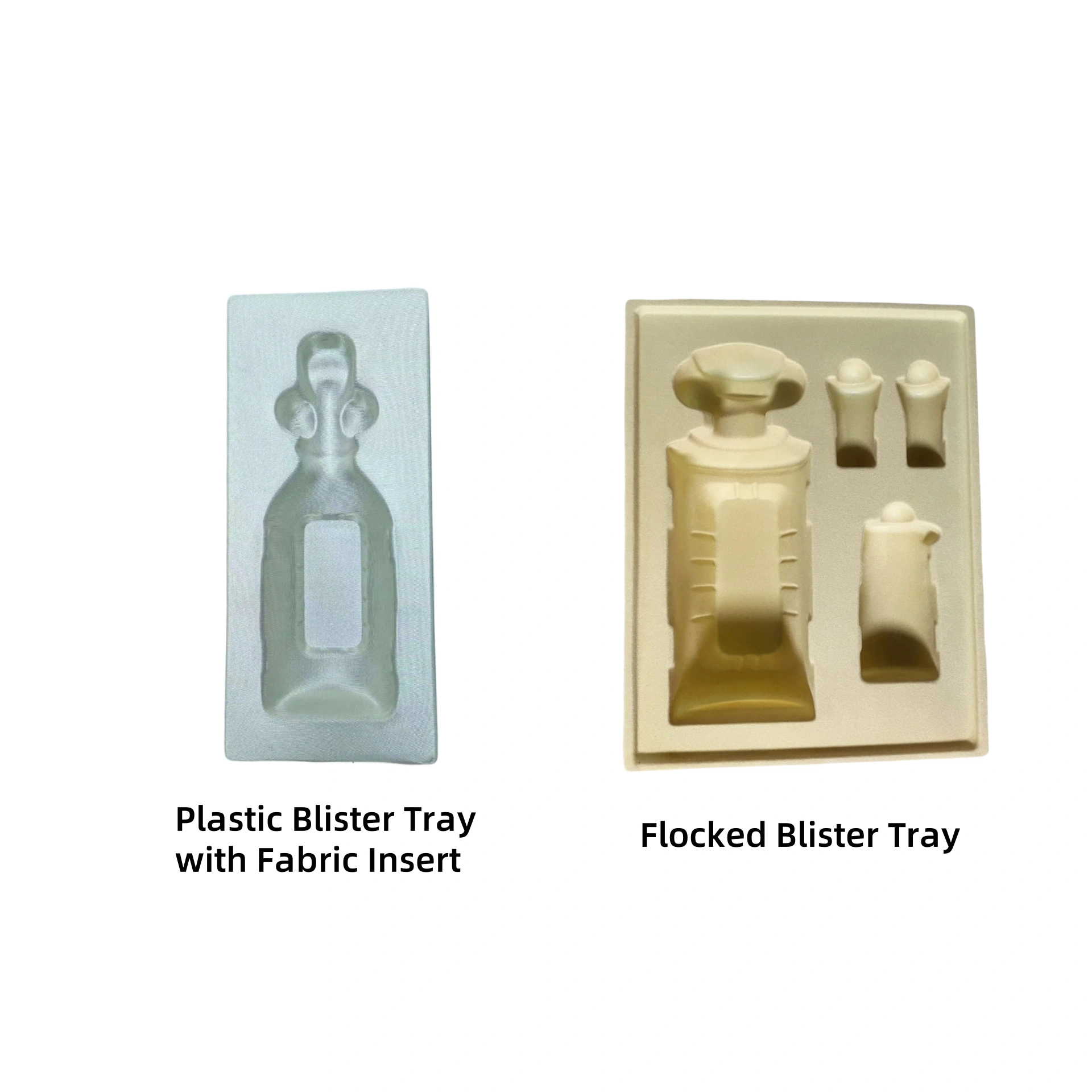 布地インサート付きプラスチックブリスタートレイ